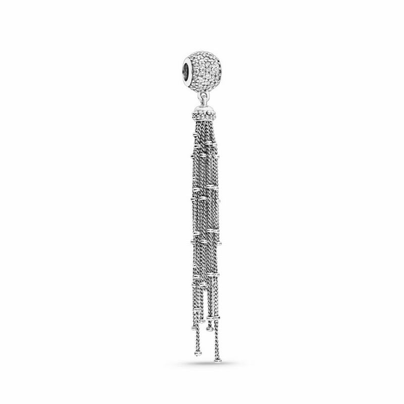 Pandora Enchanted Tassel Pendant Charm Ireland - Sterling Silver/Cubic Zirconia - 459172IVN